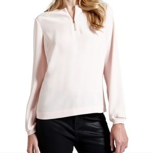 Ted baker zip-up light pink shirt.